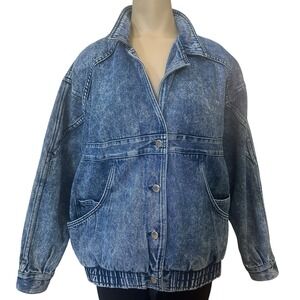 Vintage 1980s Ruth Douglas New York  Jean Denim Jacket Women's Small Acid Wash